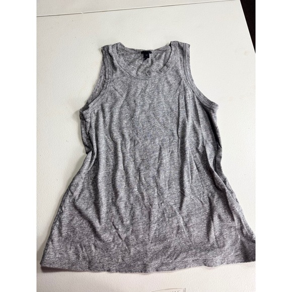 J. Crew Factory Gray Knot Front Cotton Tank Top Sleeveless Tie Tee - Women's XS - Picture 1 of 14